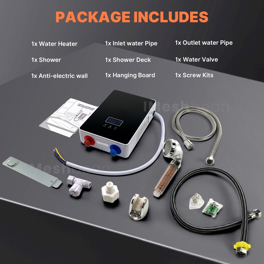 220V 6500W Tankless Electric Water Heater Instant Boiler On Demand Whole House