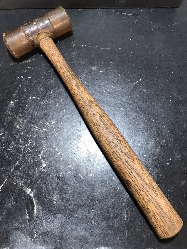 ~VINTAGE Split Plastic Head Wood Handle Hammer Used