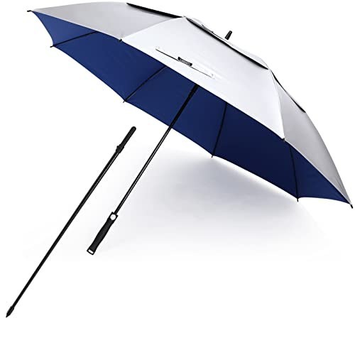 68" Arc Vented UV Golf/Beach Umbrella - Auto Open, Extra Large Windproof Sun Sha