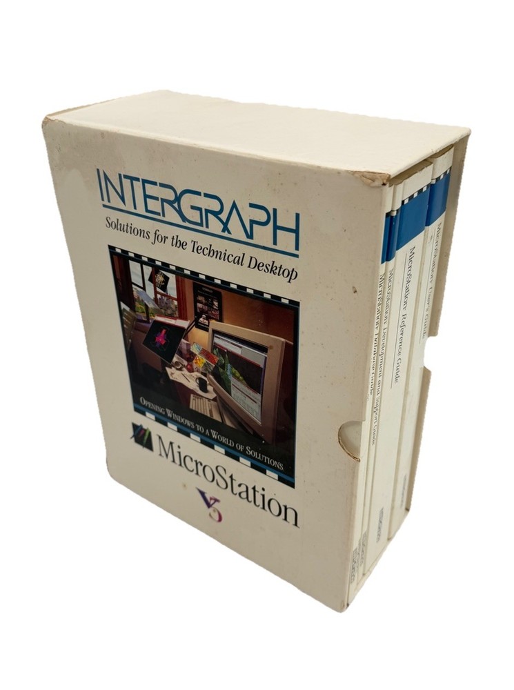 Vintage Intergraph MicroStation V5 CAD Software Reference Guide Book Set RARE