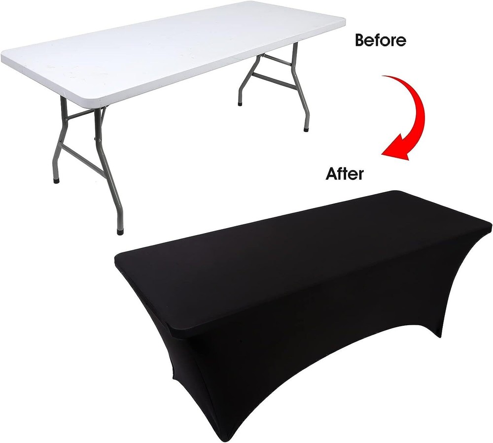 2PCS Spandex Fitted Tablecloth Rectangular Stretch Table Cover for Wedding Party