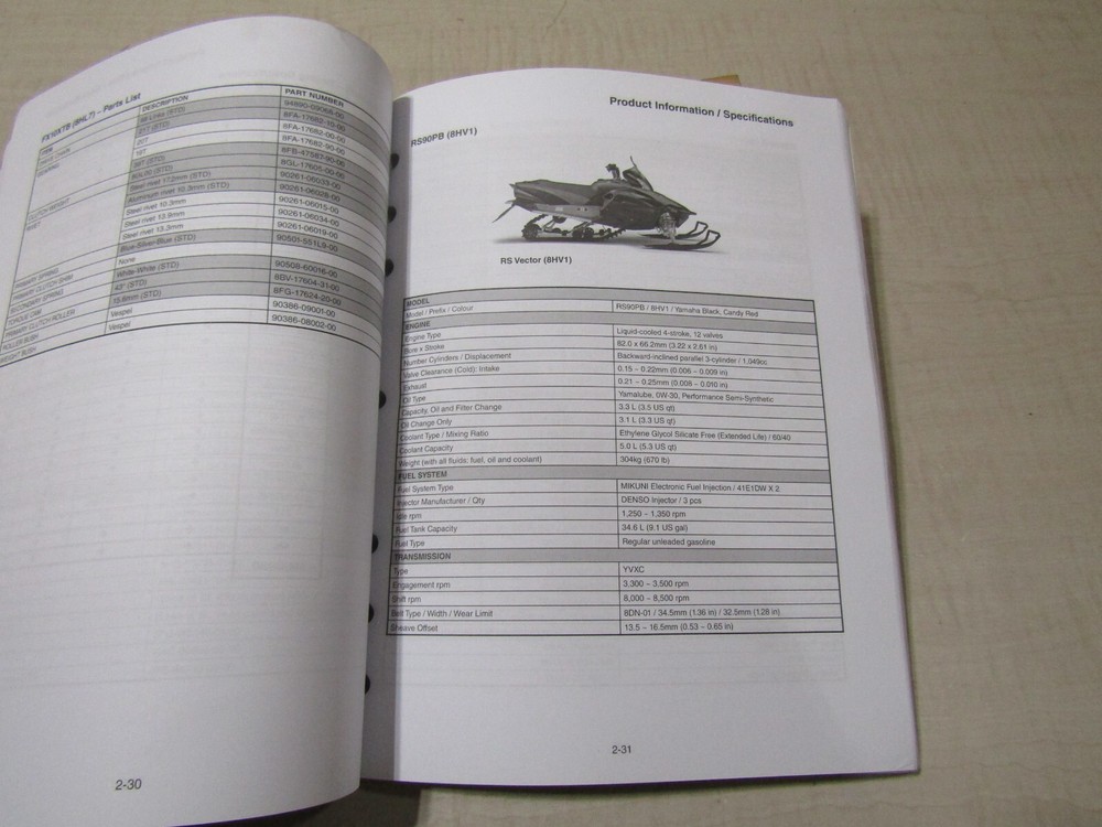 2012 YAMAHA SNOWMOBILE TECHNICAL UPDATE MANUAL SPECS LIT-12468-00-12