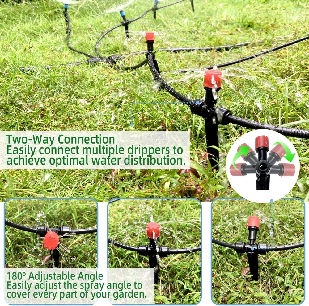 20PCS Two-Way Connection Drip Irrigation Emitters for Precise Watering Needs