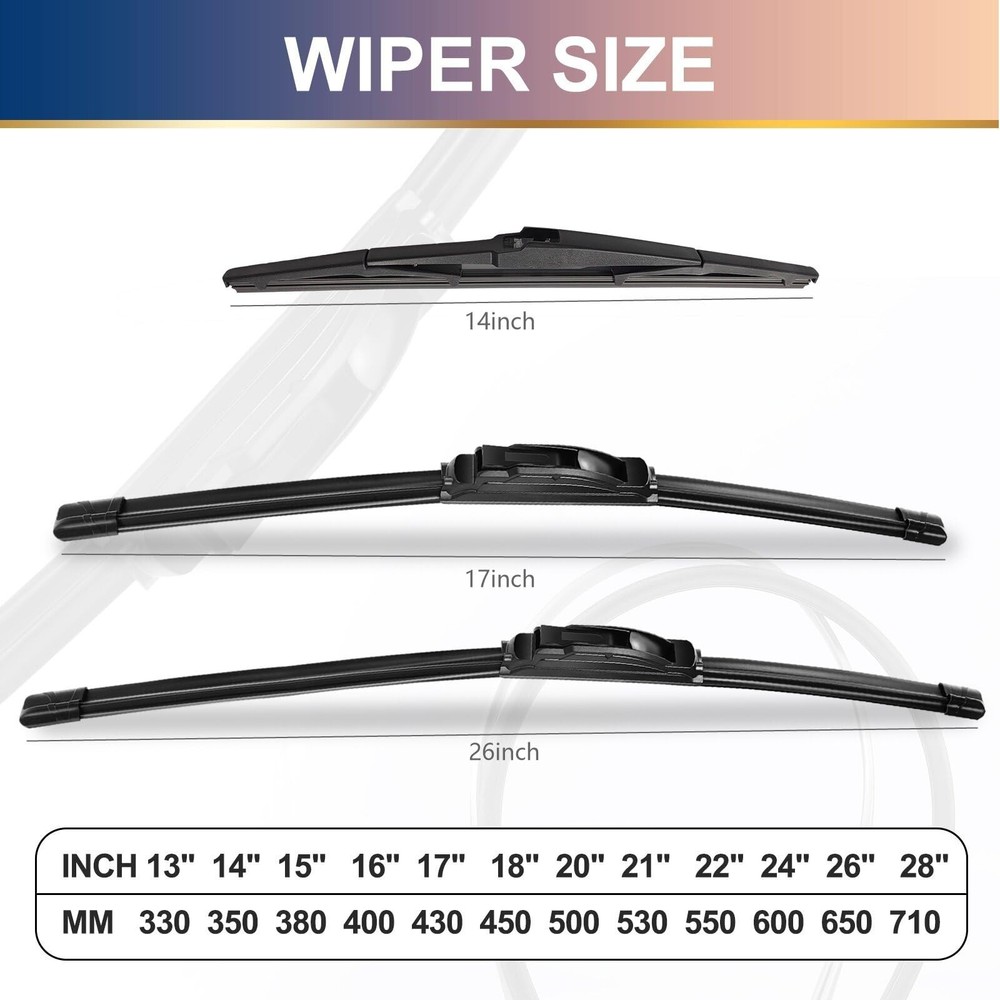 Mazda CX9 Windshield Wiper Blades Replacement Set 26"/17"/14" 3 Pack