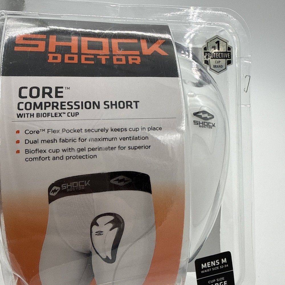 Shock Doctor Core Compression Short W Bioflex Cup New Size Med Cup Size Large