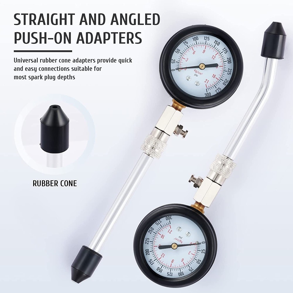 Compression Testing 8pcs Set Petrol Gas Fuel Engine Cylinders Pressure Tester
