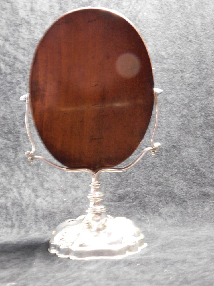 Antique Silver-Plate Mirror Swing Vanity Table Mirror