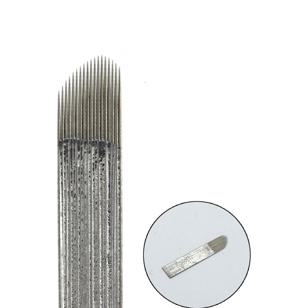 18 U Shape Chamfering Blade Microblading Permanent Makeup Eyebrow Tattoo Needles