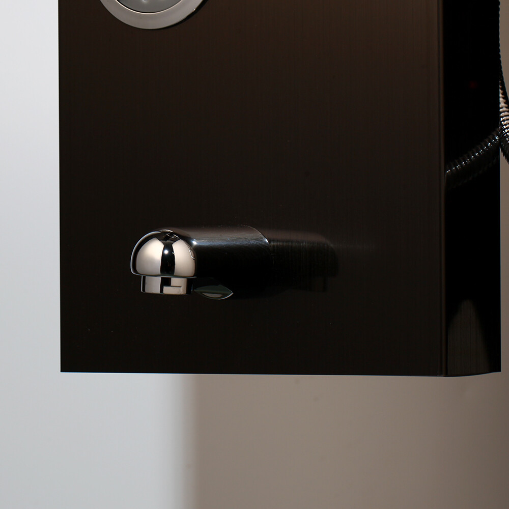 Bathroom Brushed Black LED Wall Mount Display Massage Jets Shower Panel