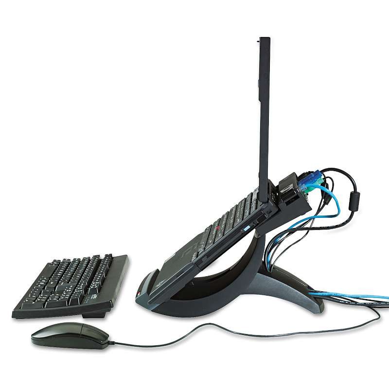 3M Vertical Notebook Computer Riser, Cable Management, 9x12x6 1/2 - 9 1/2, Blac