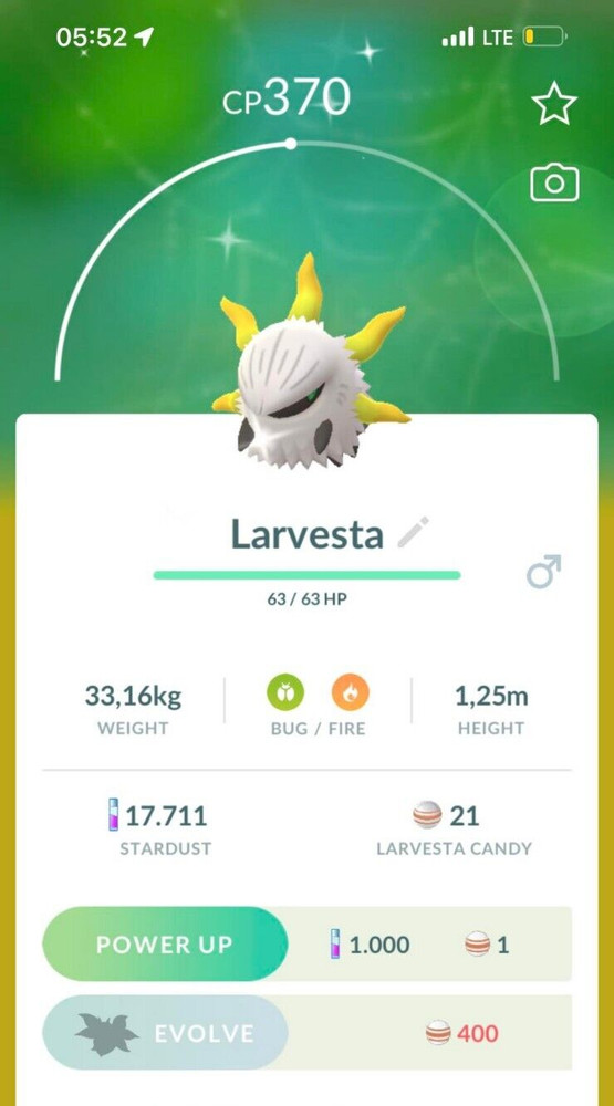 Shiny Larvesta - PTCs - GO Read Description