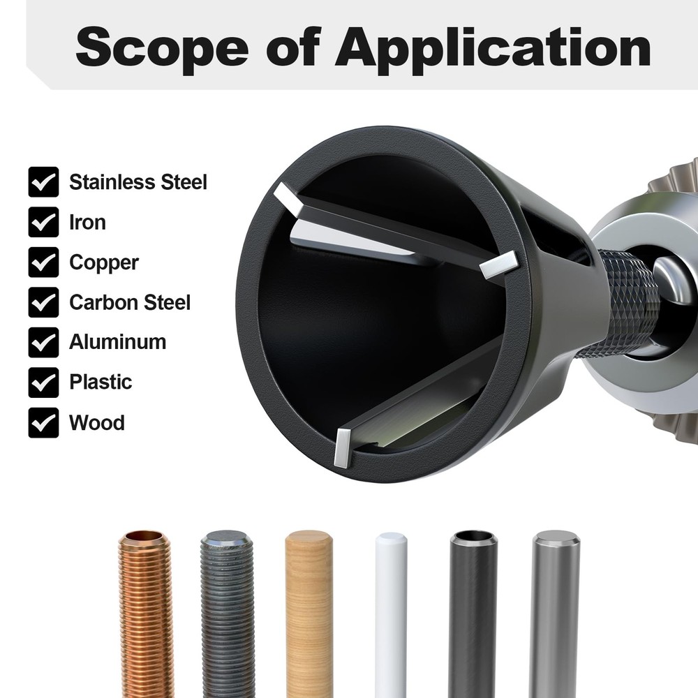 Deburring External Chamfer Tool with Tungsten Carbide Blade, Bolt Thread Repa...