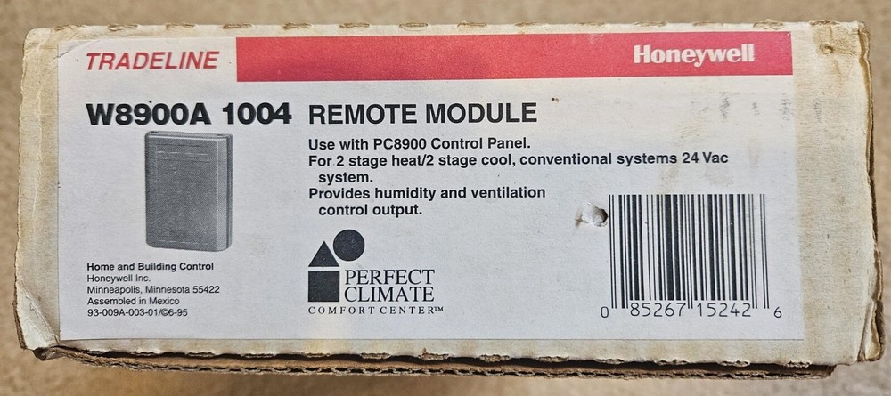 Honeywell Remote Module Humidity Control W8900A1004