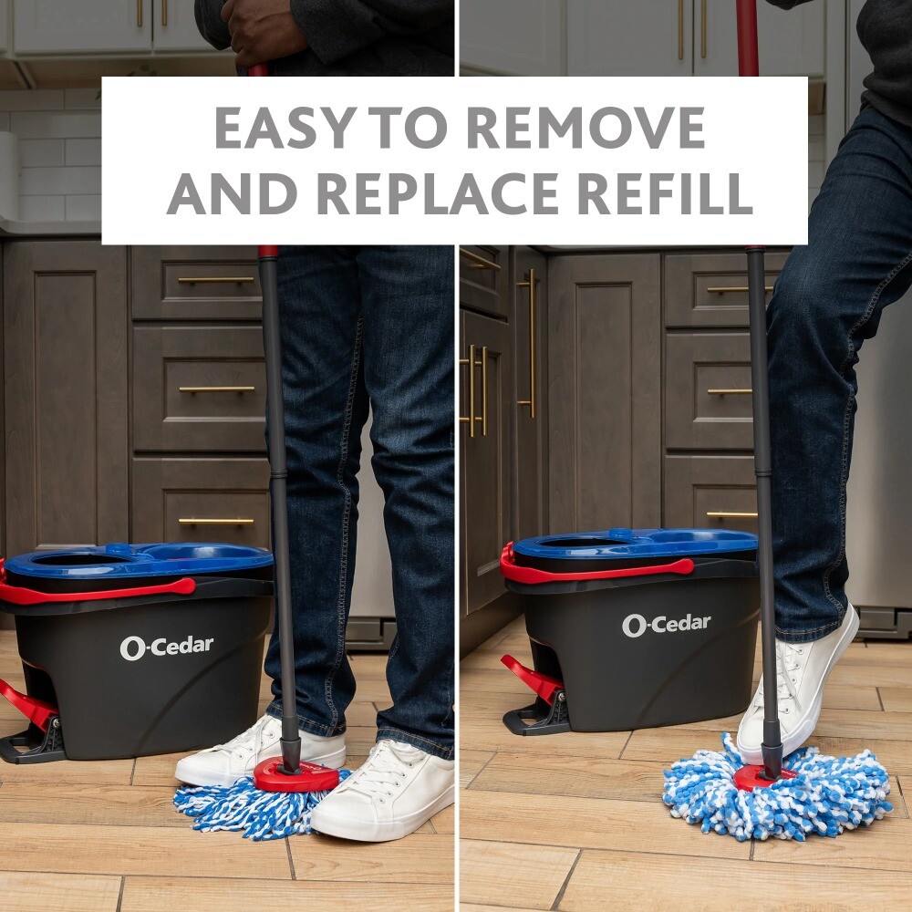RinseClean Spin Mop Head Replacement, Machine Washable Microfiber Refill