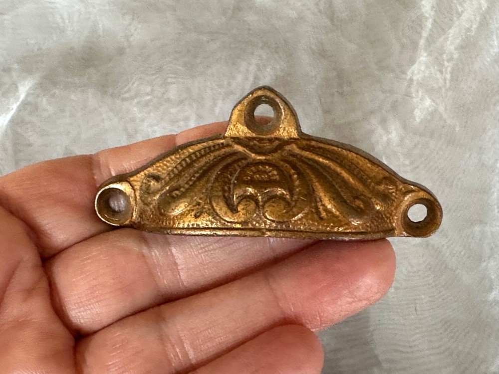 ANTIQUE Victorian Bronze Drawer Pull Apothecary Bin Cup Pull Hardware WG Creamer