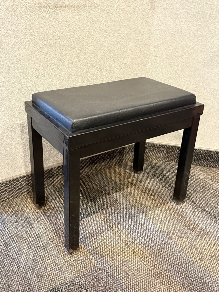 Black Leather Piano Bench 19" Tall Multipurpose