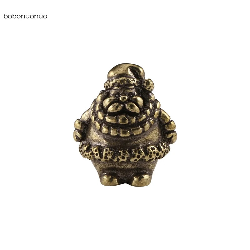 Solid Brass Santa Bauble Brass Holiday Gift Mini Figurine