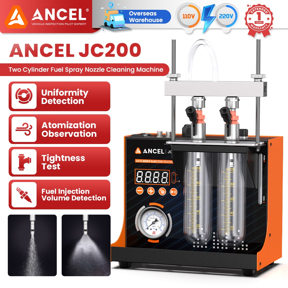ANCEL JC200 Fuel Injector Cleaner Tester Sprayability Testing Leakage Testing