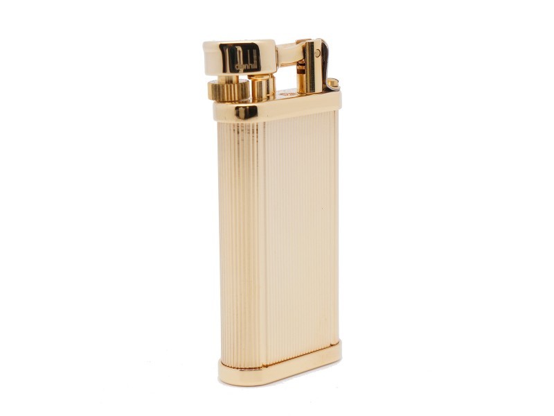 Dunhill Unique Gold Pipe Lighter Vertical lines - Gold Platted
