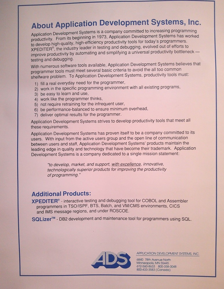 NAVIGATOR/MF brochure 1989 Source code analysis for IBM mainframe COBOL programs