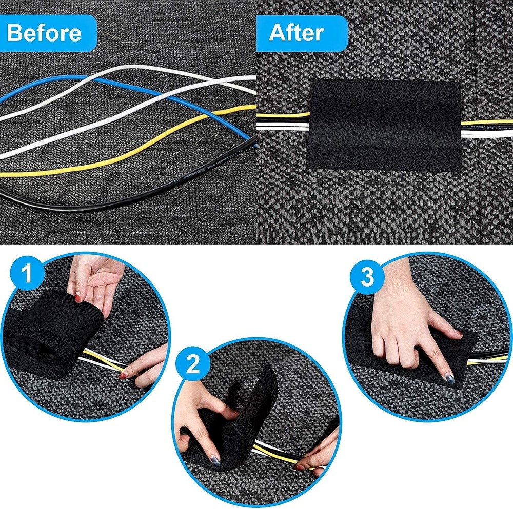 WILLBOND Cable Grip Floor Cable Cover Cords Cable Protector Cable Management