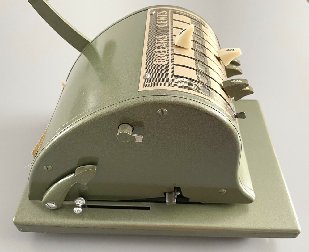 Vintage Green Paymaster Checkwriter Model 22025