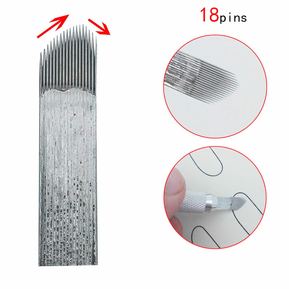 2 Row 3Rows Microblading Tattoo Needle Permanent Makeup Sterilized Tebori Blades