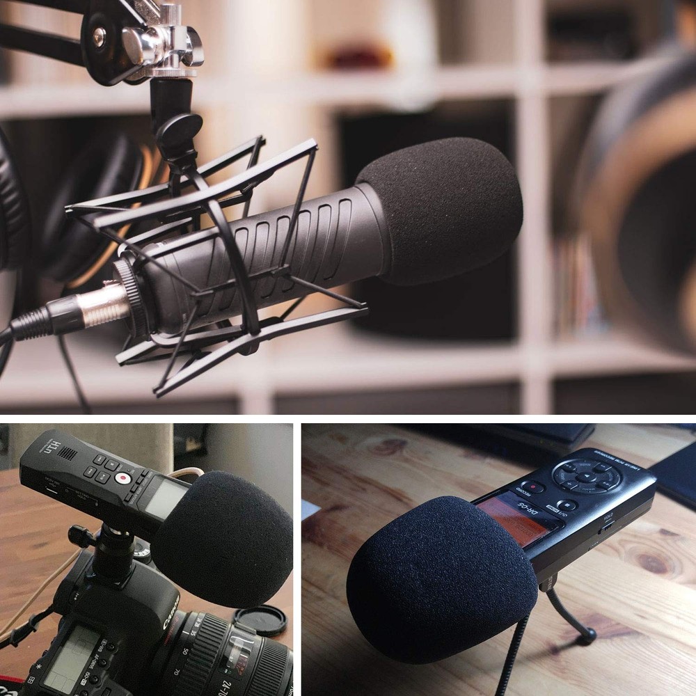 6 Pack Foam Microphone Covers, Thick Handheld Mic Windscreen Pop Filter