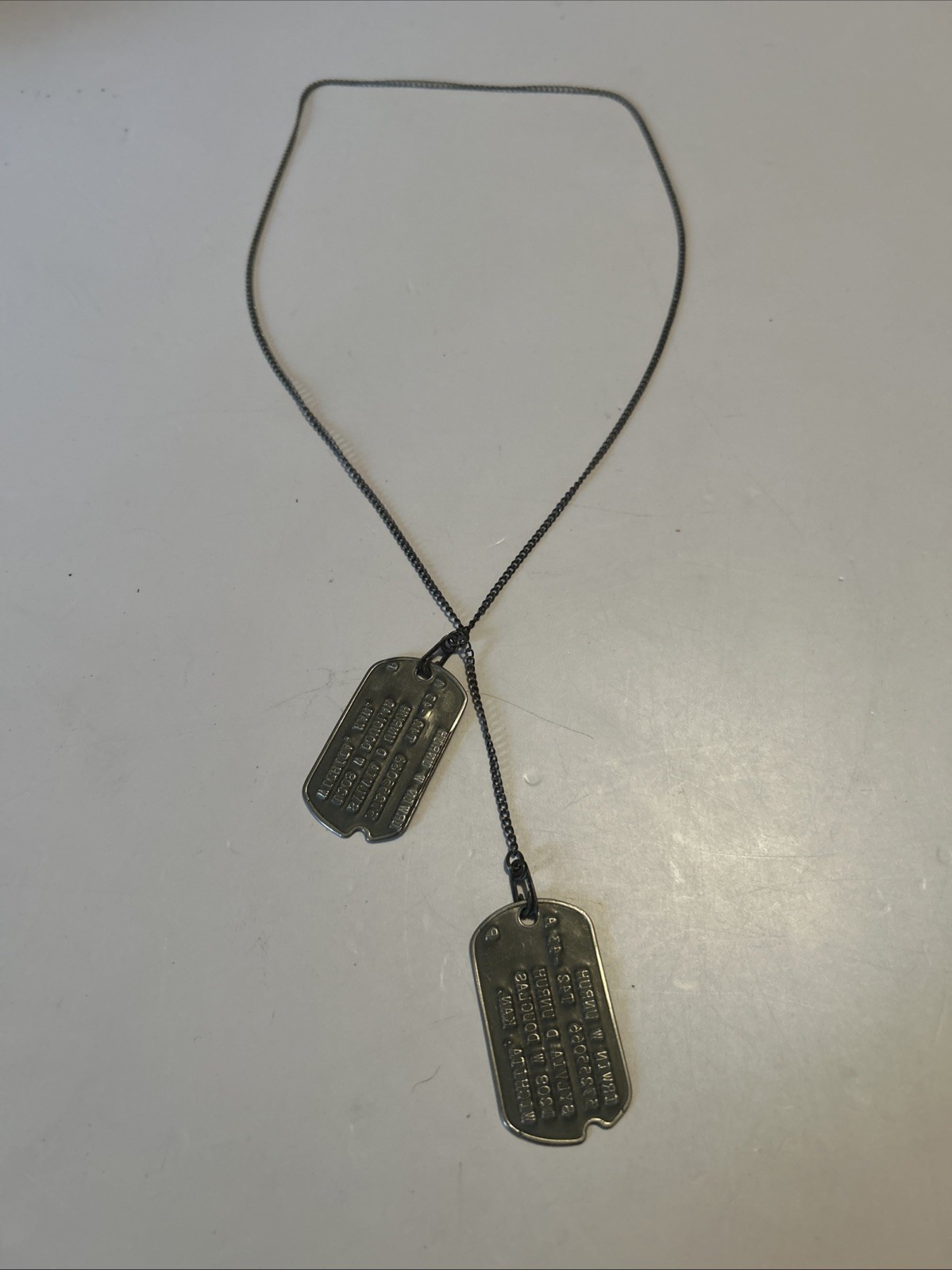 WW2 Female NOK Next Of Kin Dog Tags-one Pair- Original With Chain Kansas