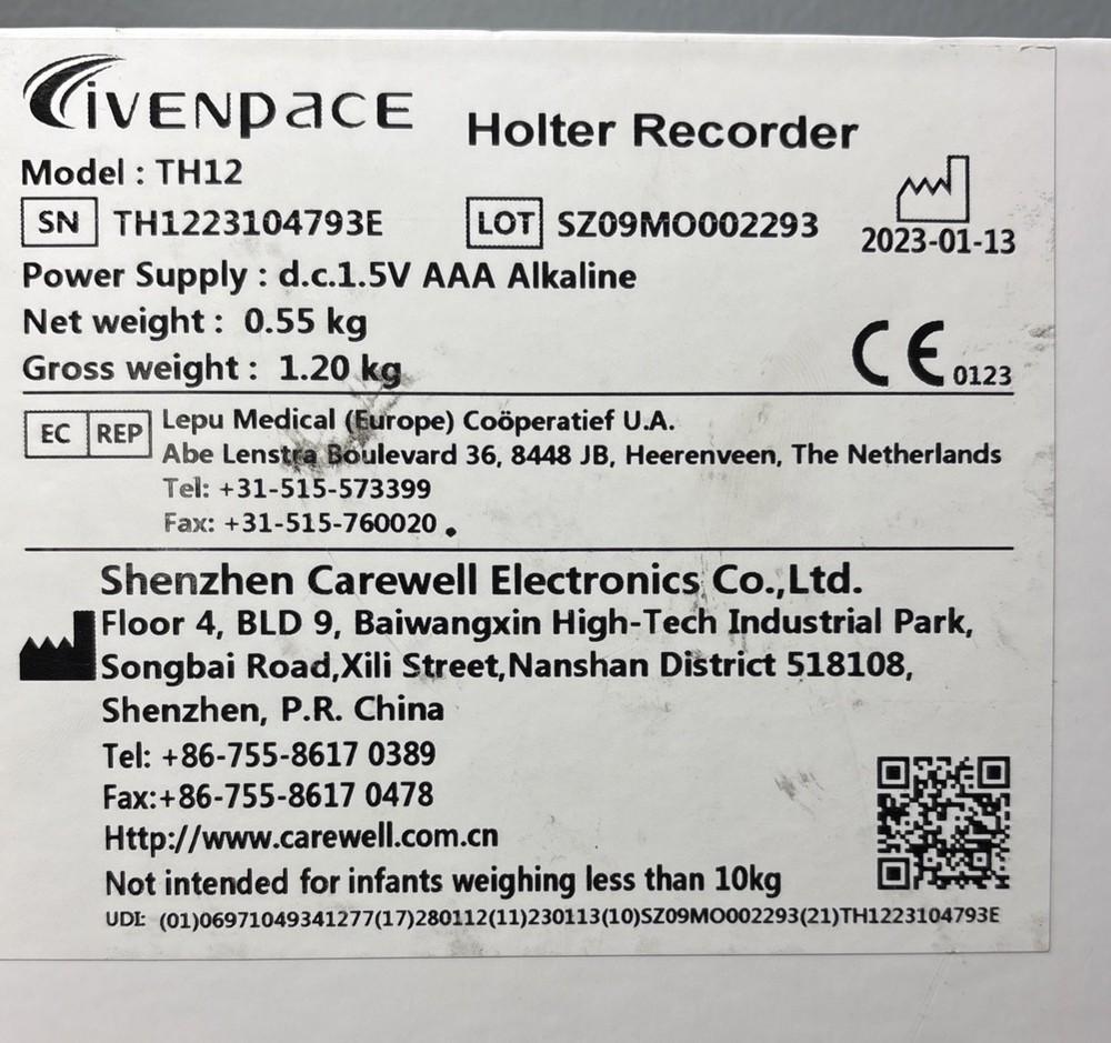 Livenpace Dynamic 24 Hours 12-Lead ECG Holter TH12