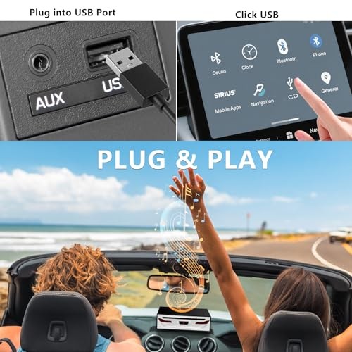 Portable External CD Player for Car - Plug and Play Universal USB CD Black