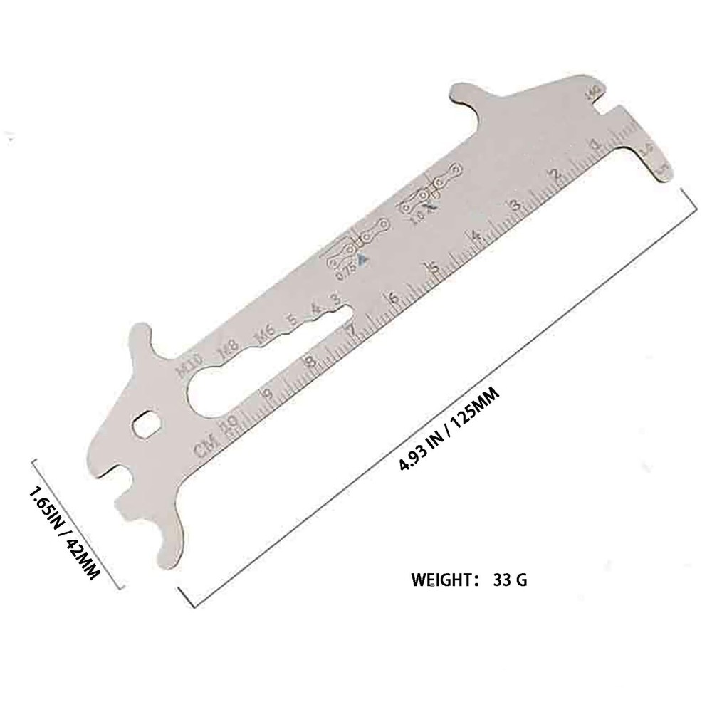 Bicycle Chain Checker Wear Indicator Tool For Large Size Repair Accessory Silver