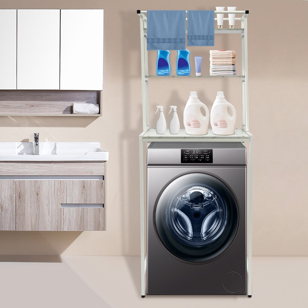Washer & Dryer Storage Shelf Bathroom Space Saving Organizer Rack Standing Rack