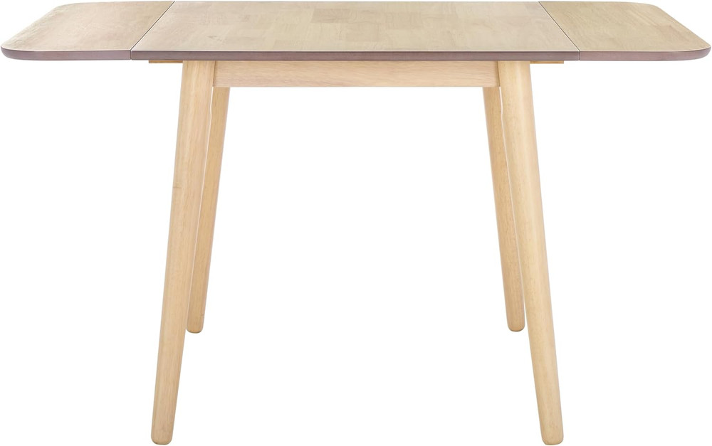 Space-Saving Modern White Washed Drop Leaf Dining Table for 4