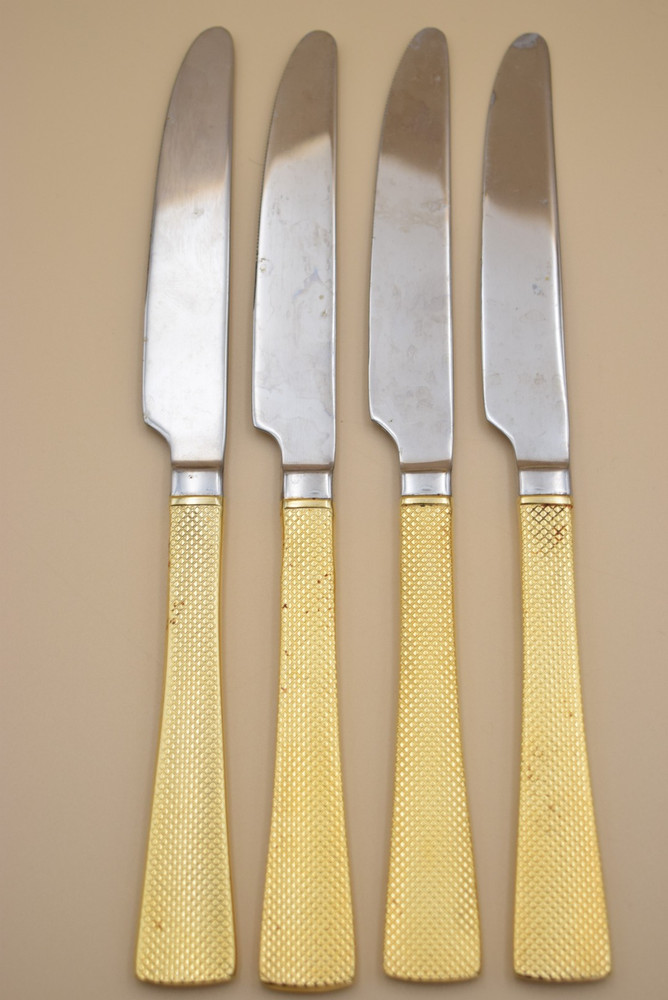 Argent Orfevres 14pc Flatware Gold Tone Dotted