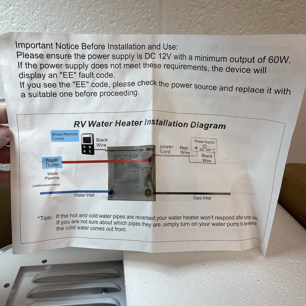 VEVOR RV Tankless Water Heater 55000 BTU On-Demand Propane TM-RV03-2