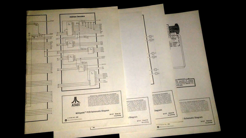 MILLIPEDE SCHEMATIC LOT-Atari Orig. Manual-L@@K!