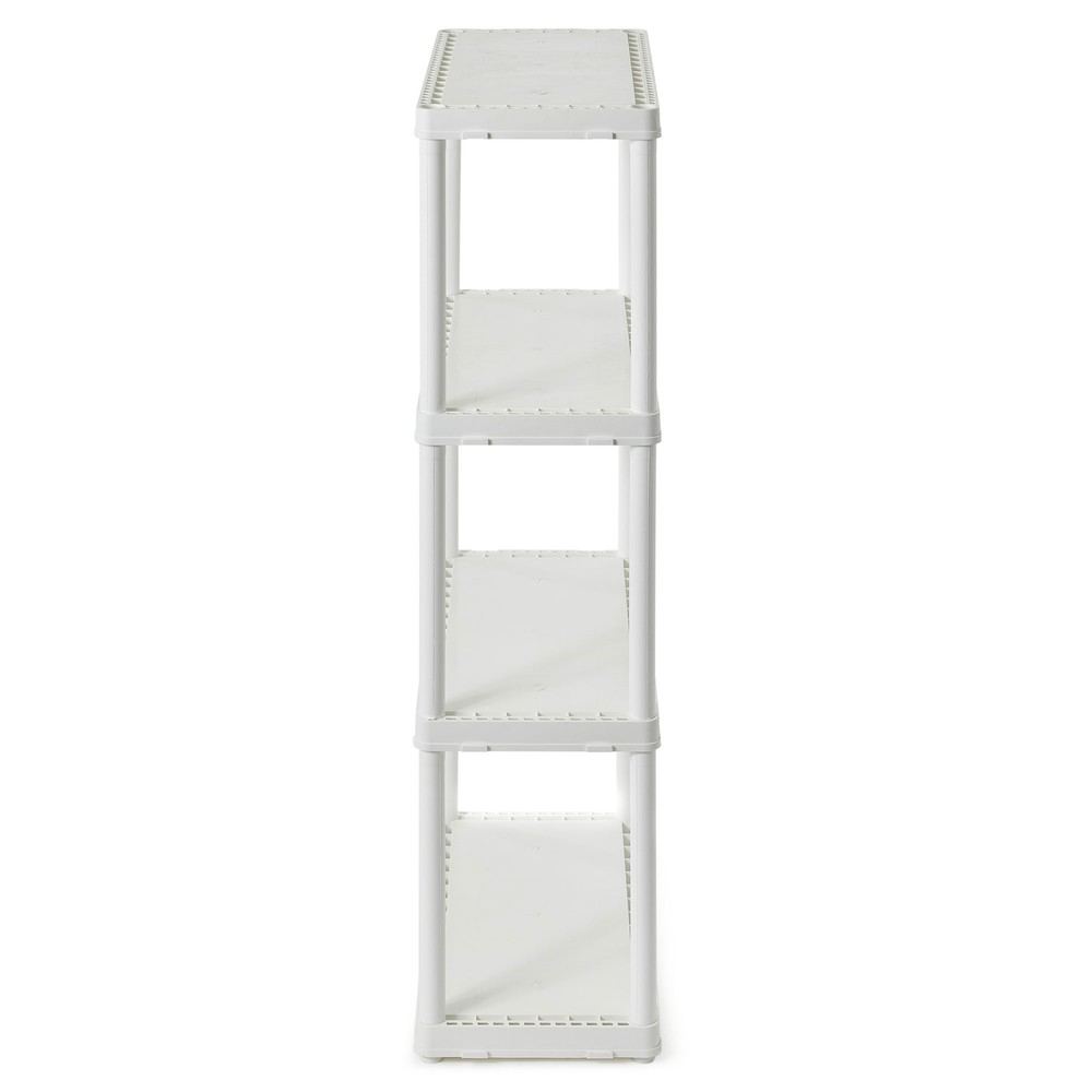 Gracious Living 4 Shelf Fixed Height Light Duty Storage Unit, White (2 Pack)