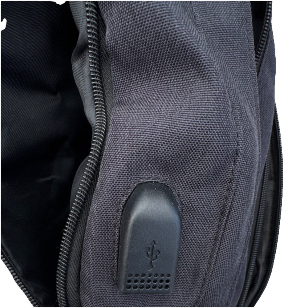 TURNWAY Black Hiking Backpack USB Port Adjustable Strap Multiple Compartments