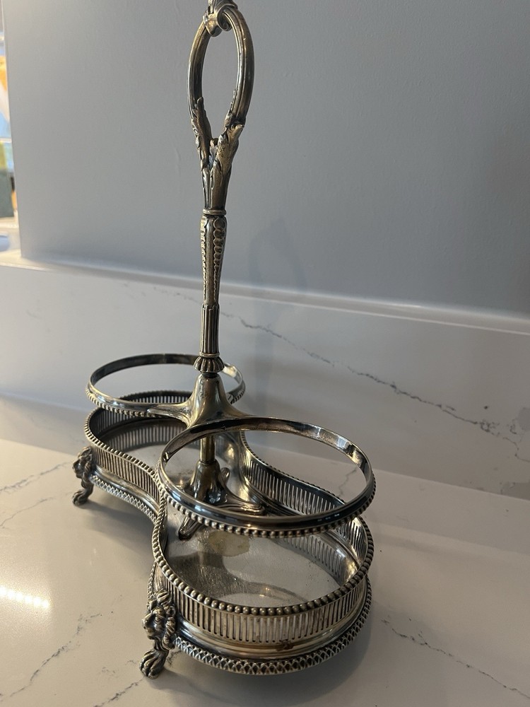 James Dixon Silver Plate Wine Bottle Caddy