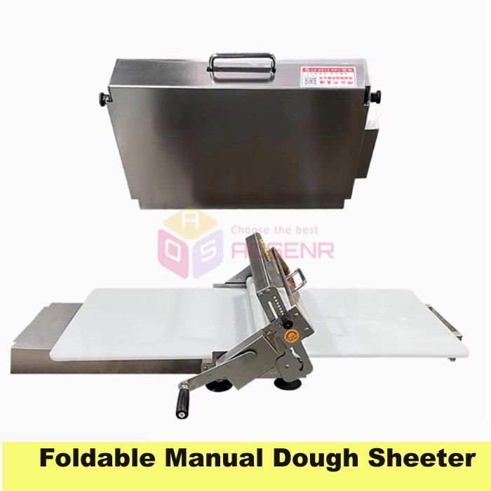 Hand cranked Dough Sheeter Manual Puff PastryDough Rolling Machine.