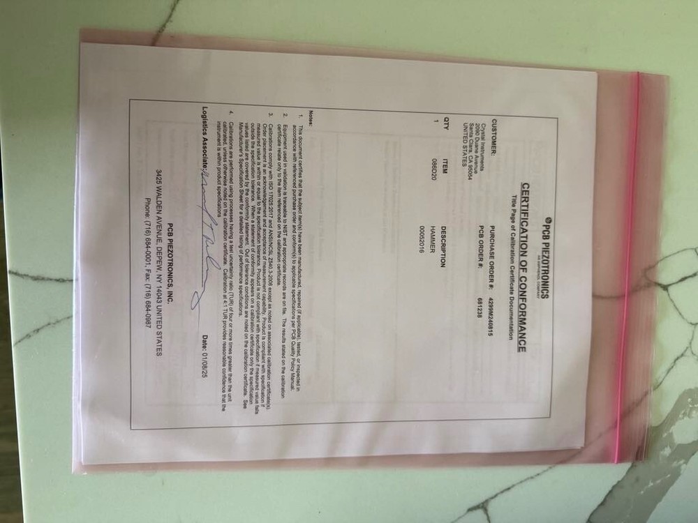 Crystal Instruments CoCo-80X Bumper Test Kit