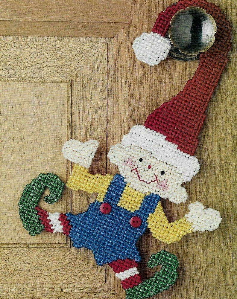 ELF DOOR HANGER CHRISTMAS PLASTIC CANVAS PATTERN INSTRUCTIONS