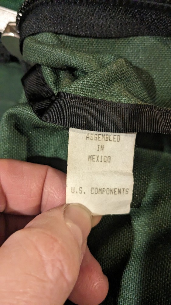 Vintage Wilderness Experience Backpack Green Canvas Zip