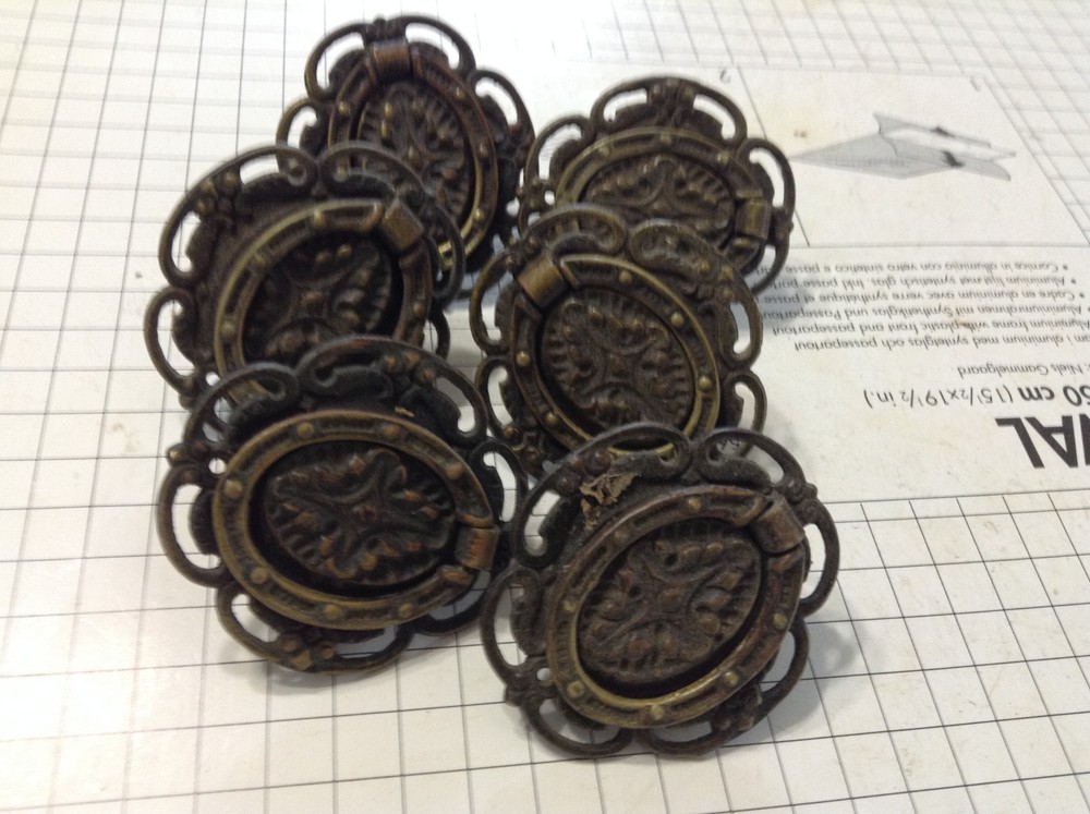 6  Vintage Brass Hardware Drawer Pulls  Dresser  Door Knobs