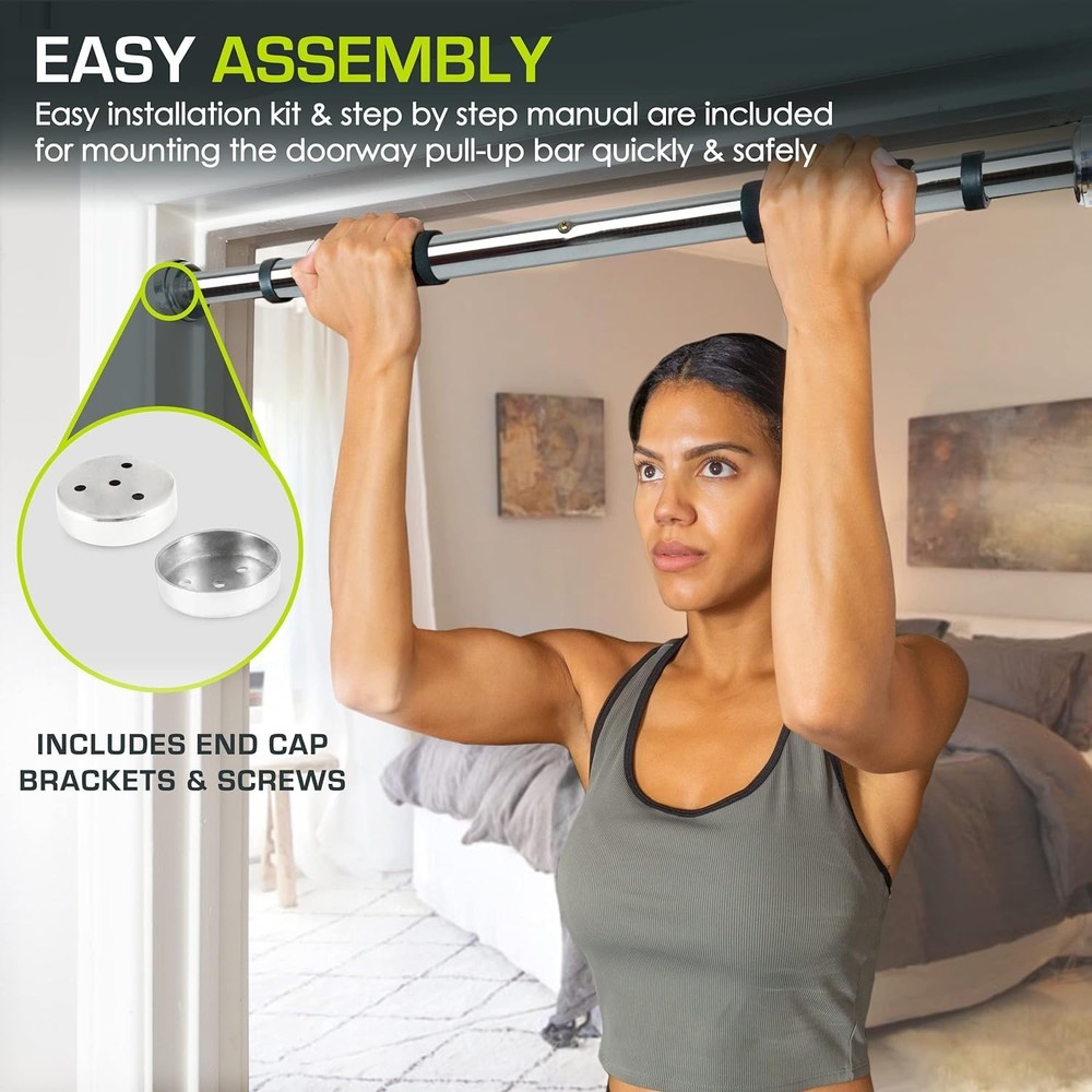 Versatile Pull-Up/Chin-Up Bar for Doorframes - Supports 220 lbs, Adjustable