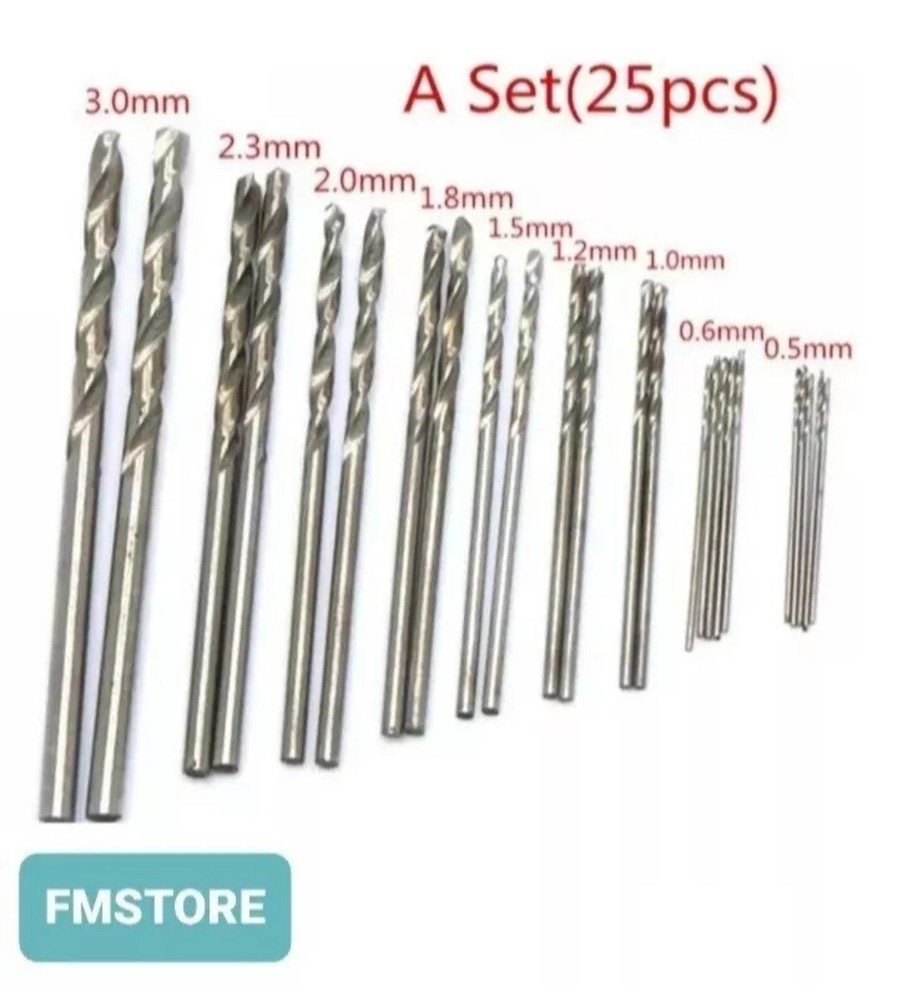 Kit 25 Mini HSS Drill Bits (0.5->3.0mm)