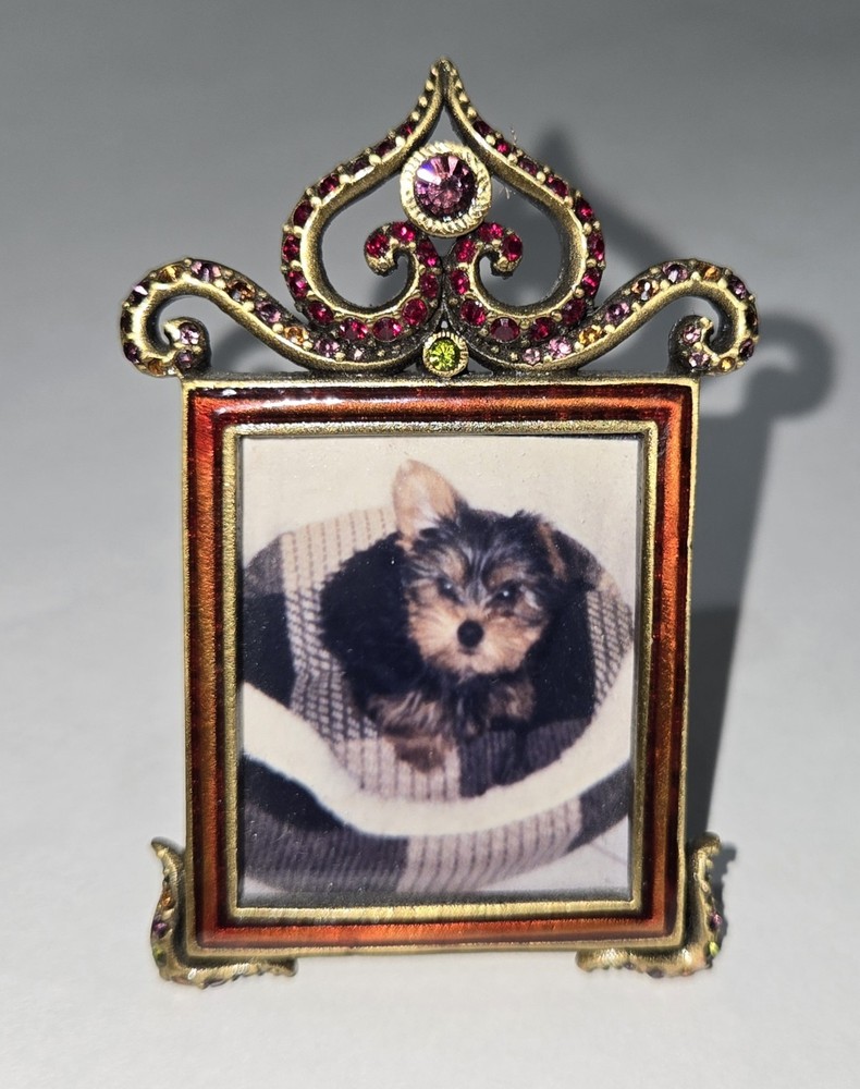 Elegant Jay Strongwater Mini Red Rectangular Picture Frame Swarovski Crystals