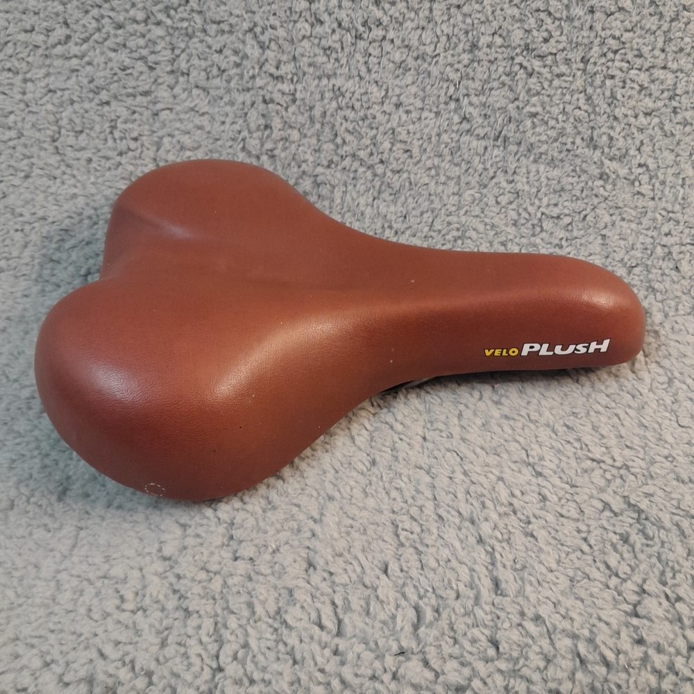 VELO PLUSH Brown Bicycle Seat Saddle with Rear Handle Grip