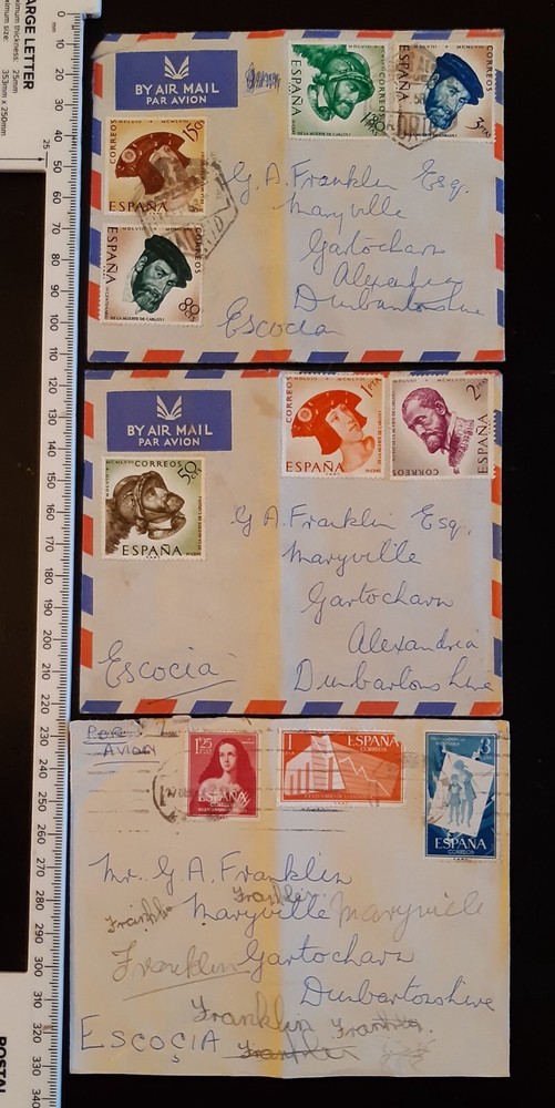 SPAIN 1950's AIRMAIL COVERS 3X COVERS